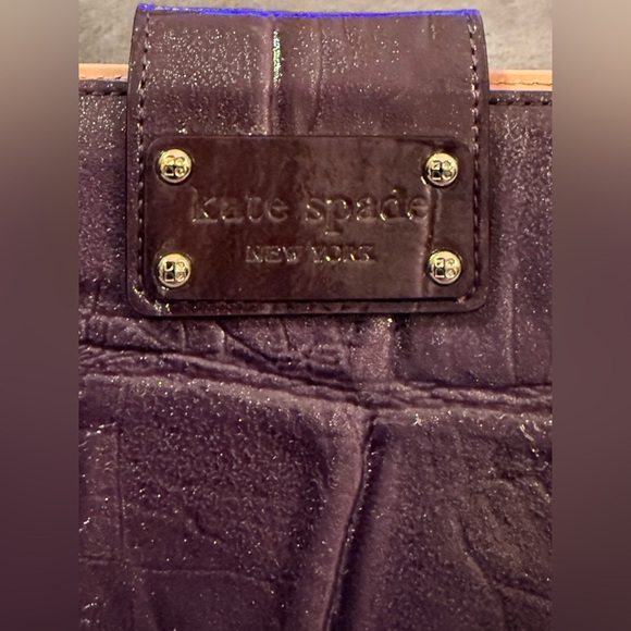 💜♠️💜KATE SPADE💜♠️💜Deep Purple Croc Embossed Clutch/NWOT - Picture 2 of 8